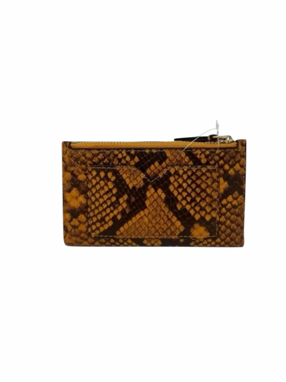 Michael Kors Jet Set Travel Small Zip Marigold Snake Pattern Embossed Wallet NWT
